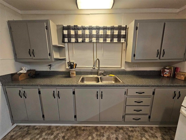 kitchen featuring gray cabinets and sink