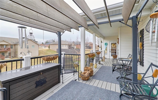 wooden deck with a porch