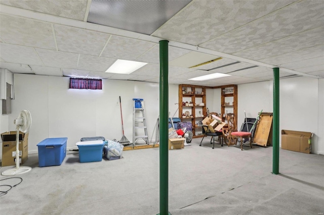 basement featuring carpet floors