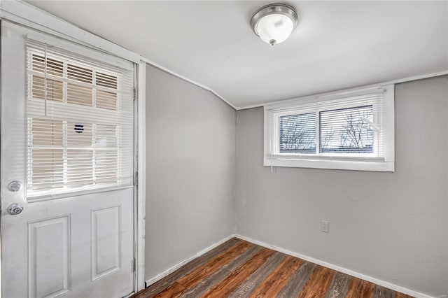interior space featuring dark hardwood / wood-style floors