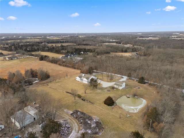 aerial view with a rural view