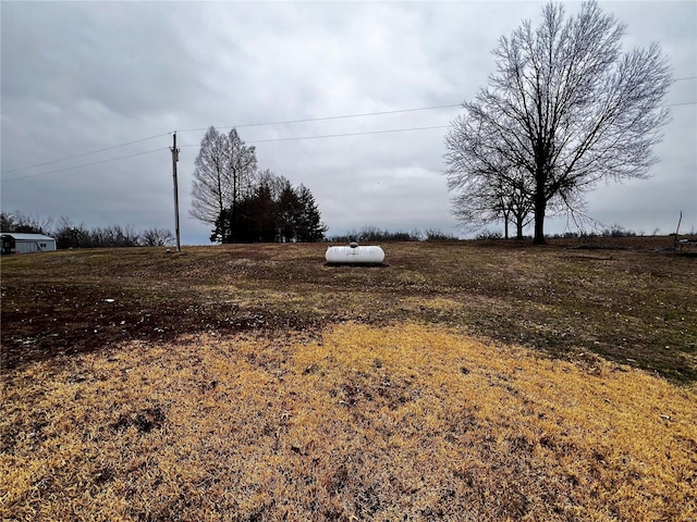 view of yard with a rural view