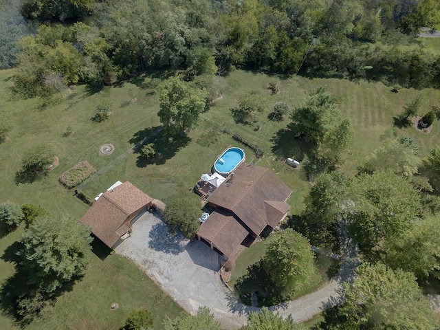 drone / aerial view with a rural view