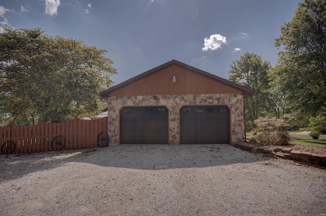 view of garage