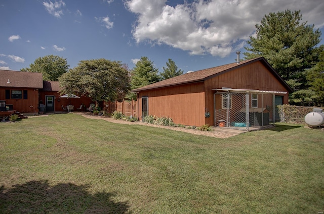 exterior space with a lawn