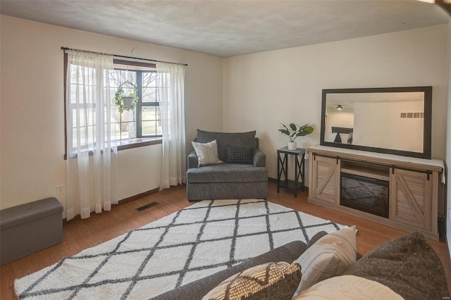 living room featuring hardwood / wood-style flooring