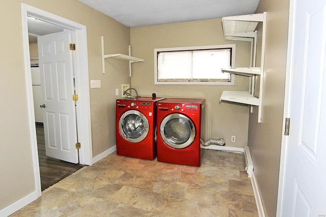 washroom featuring independent washer and dryer