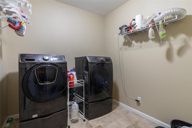 laundry area featuring washer and dryer