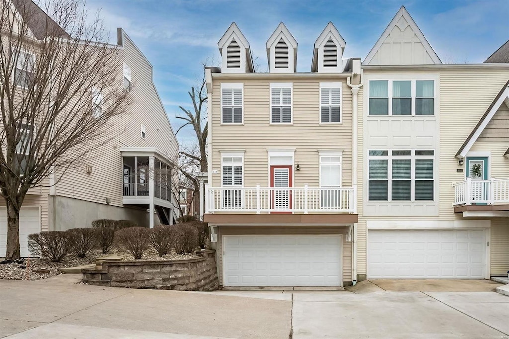 view of property with a garage