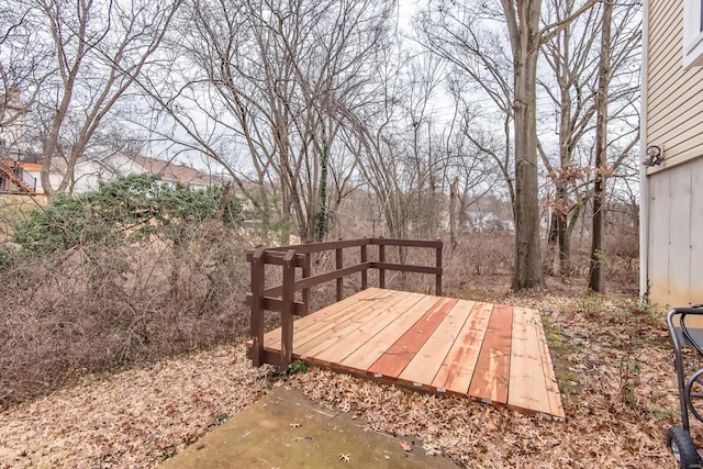 view of yard featuring a deck