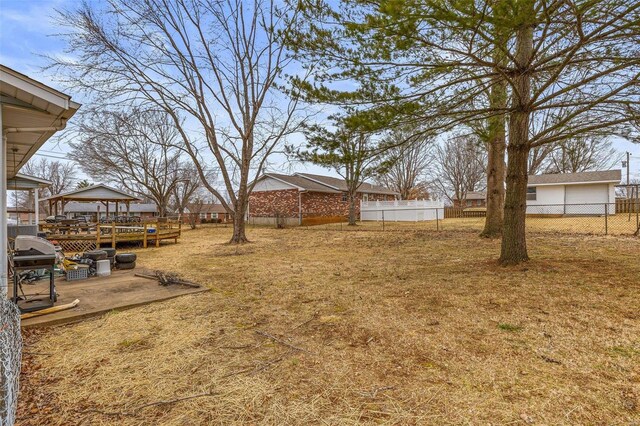 view of yard with a gazebo and a patio area