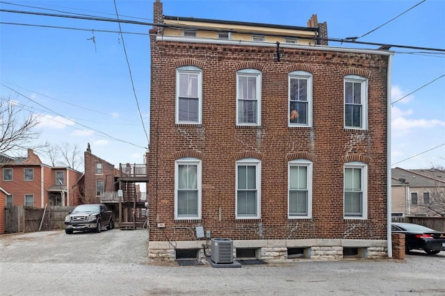 view of front of home featuring central AC