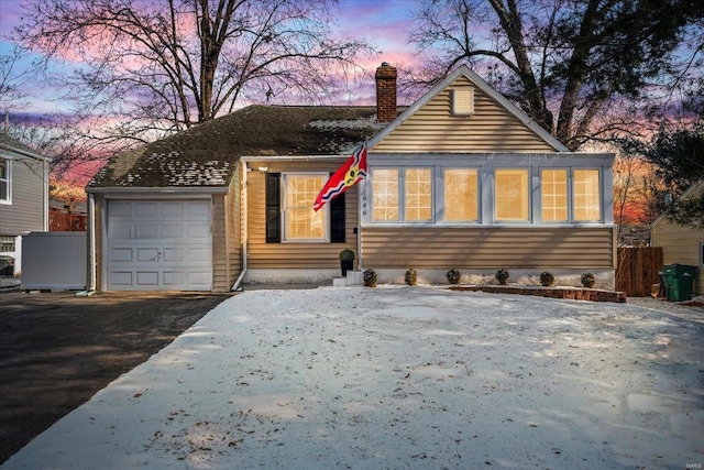 view of front facade with a garage