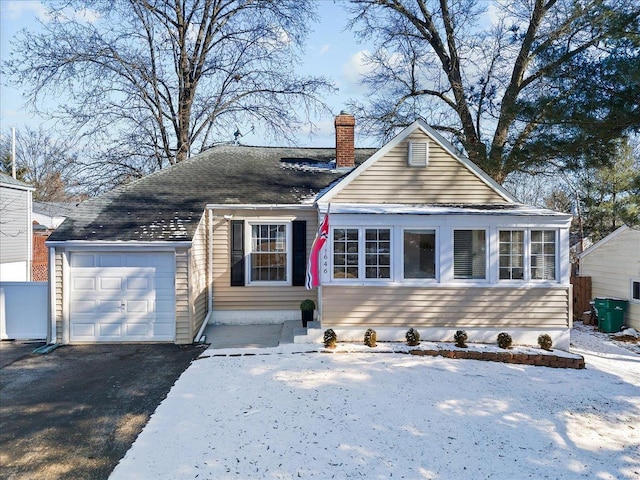 view of front of home with a garage