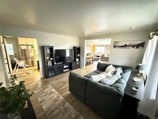 living room featuring hardwood / wood-style floors