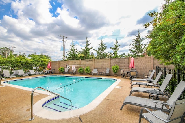 view of pool with a patio area