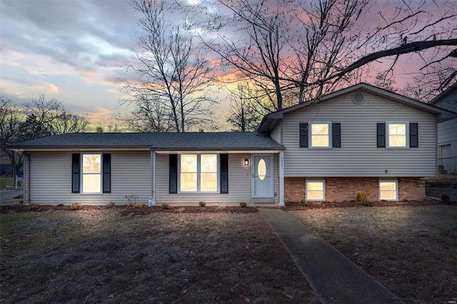 view of split level home