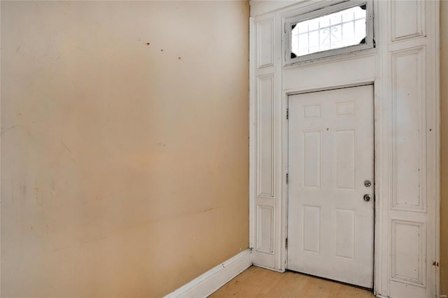 doorway to outside featuring light hardwood / wood-style floors