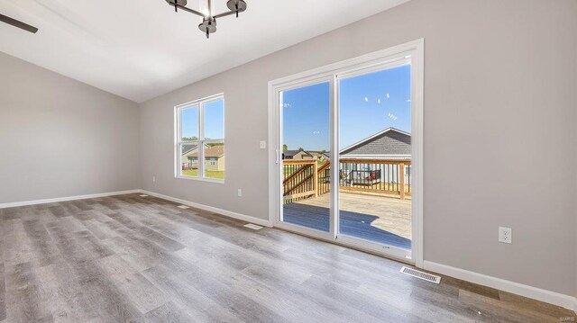 empty room featuring light hardwood / wood-style flooring