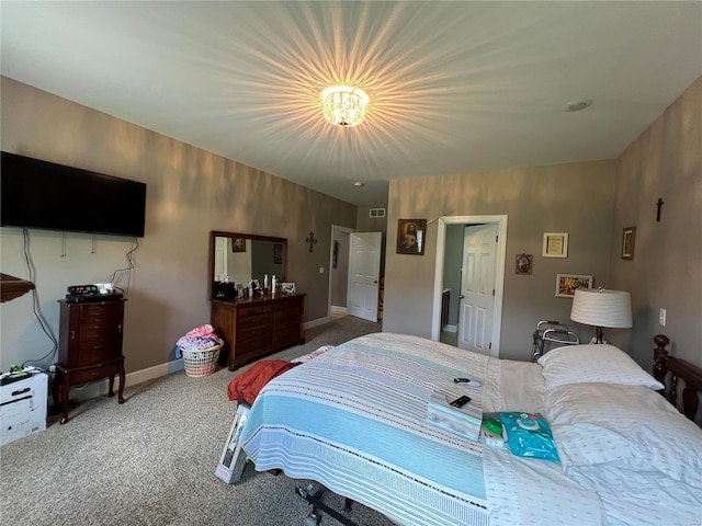 bedroom with carpet floors