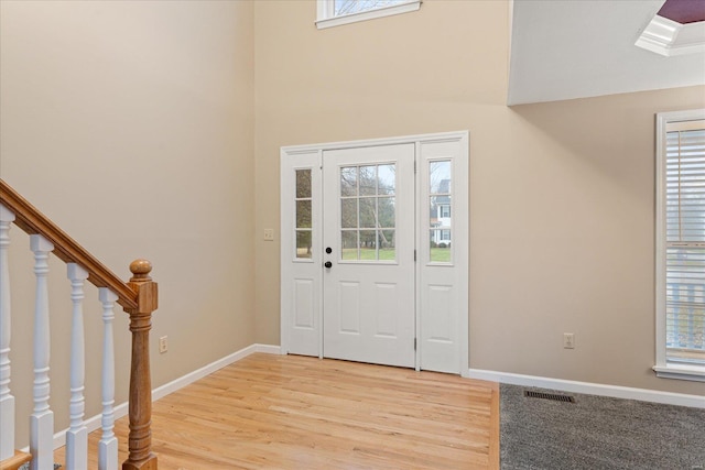 entrance foyer featuring light wood-type flooring