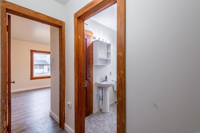 hall featuring hardwood / wood-style flooring