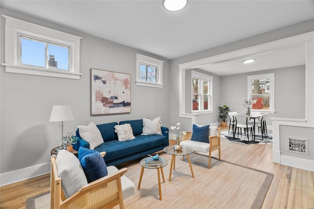 living room featuring hardwood / wood-style flooring