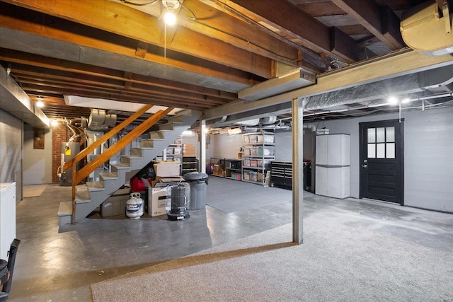 basement featuring water heater