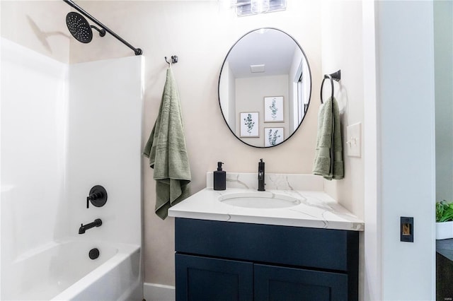 bathroom featuring shower / bath combination and vanity