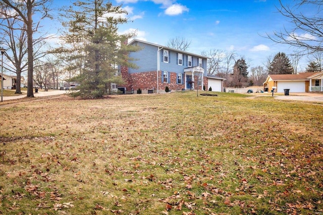 exterior space with a garage