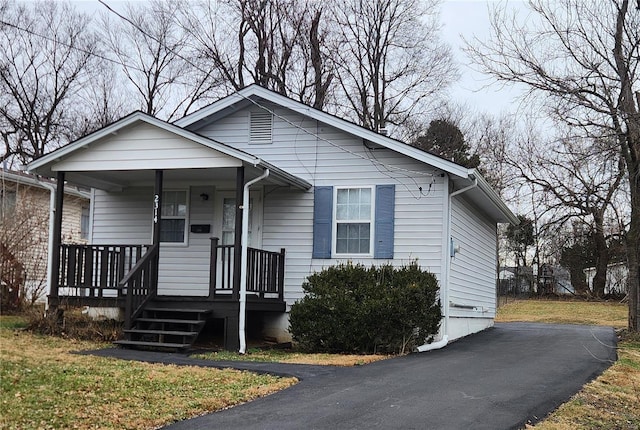 bungalow-style home with a porch