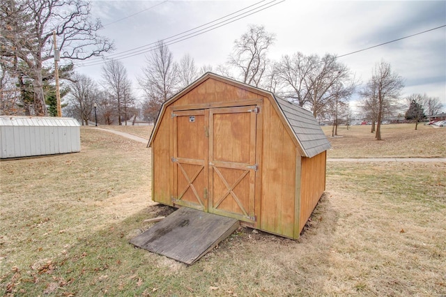 view of shed