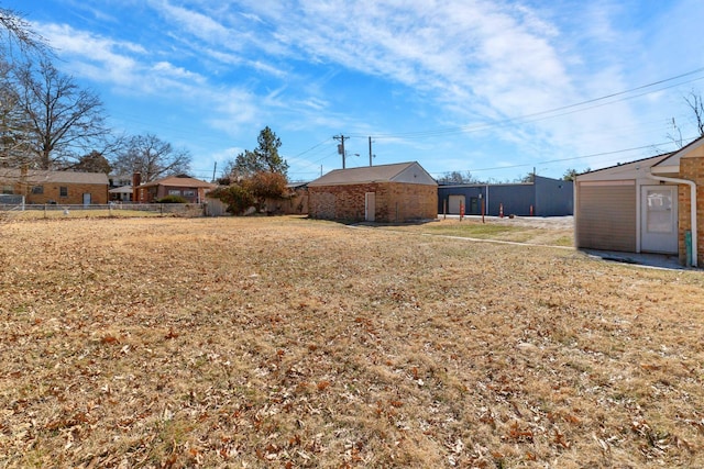 view of yard with fence