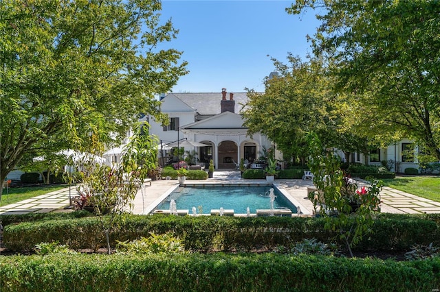 view of pool with a gazebo and a patio