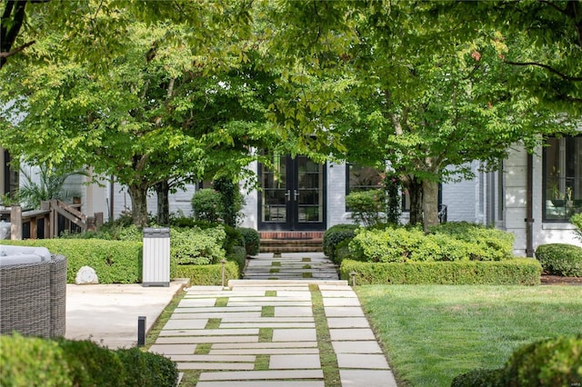 exterior space with a patio and french doors