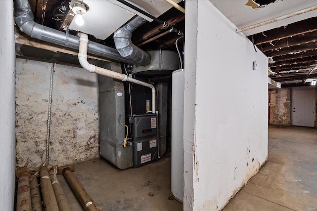 utility room with heating unit