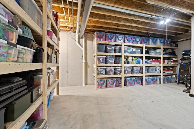 view of storage area