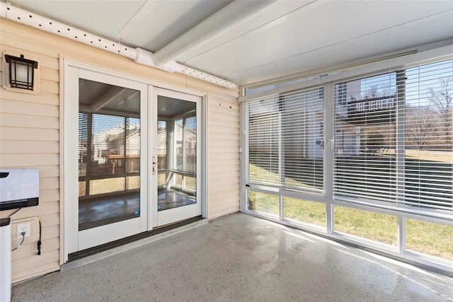 view of unfurnished sunroom