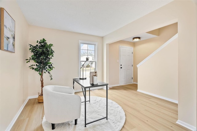 office space featuring light hardwood / wood-style flooring