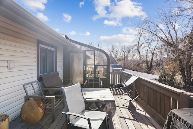 view of wooden deck