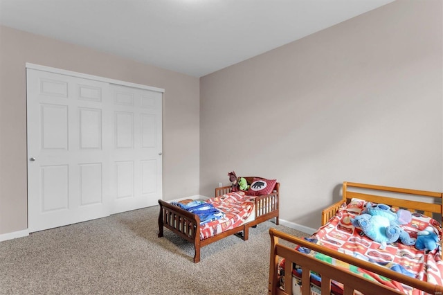 bedroom featuring carpet