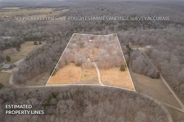 aerial view featuring a rural view