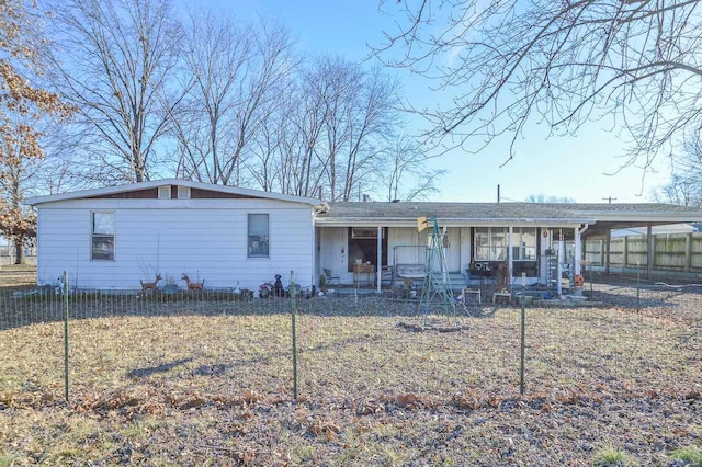 view of front of home with a porch