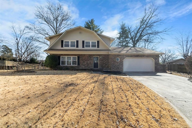 front facade with a garage