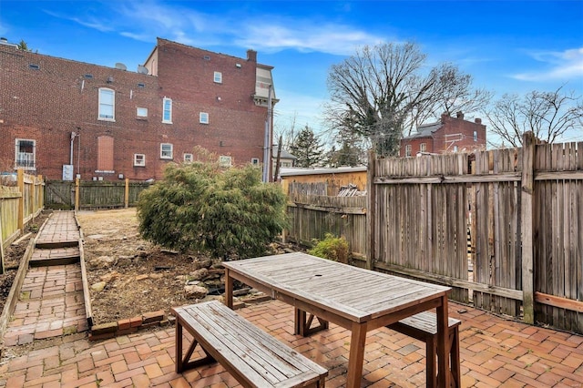 view of patio with a fenced backyard