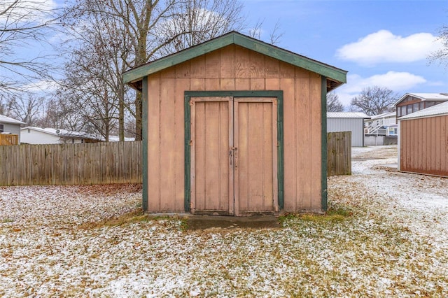 view of snow covered structure