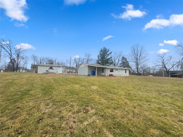 exterior space with a yard