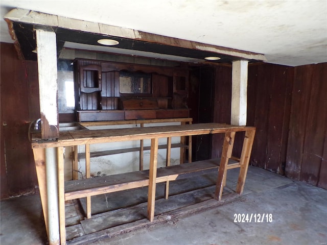 interior space with wood walls