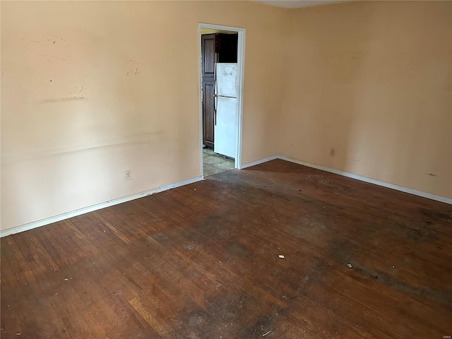 empty room with hardwood / wood-style flooring