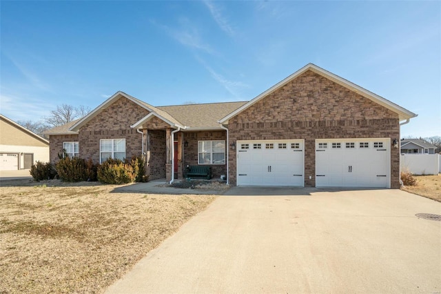 view of front of house with a garage